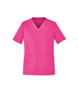 Biz Care Unisex Pink V-Neck Scrub Top (CST250US)