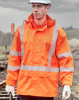 Syzmik Mens Hi Vis X Back Ultralite Waterproof Jacket-(ZJ657)