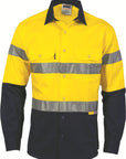 DNC HiVis two tone drill shirts with 3M R/Tape, L/S (3736)