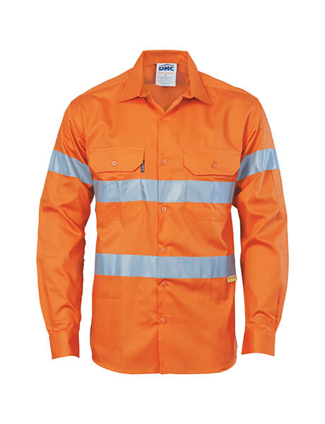 HiVis Cool-Breeze L/S Cotton Shirt with 3M RT – allworkwear