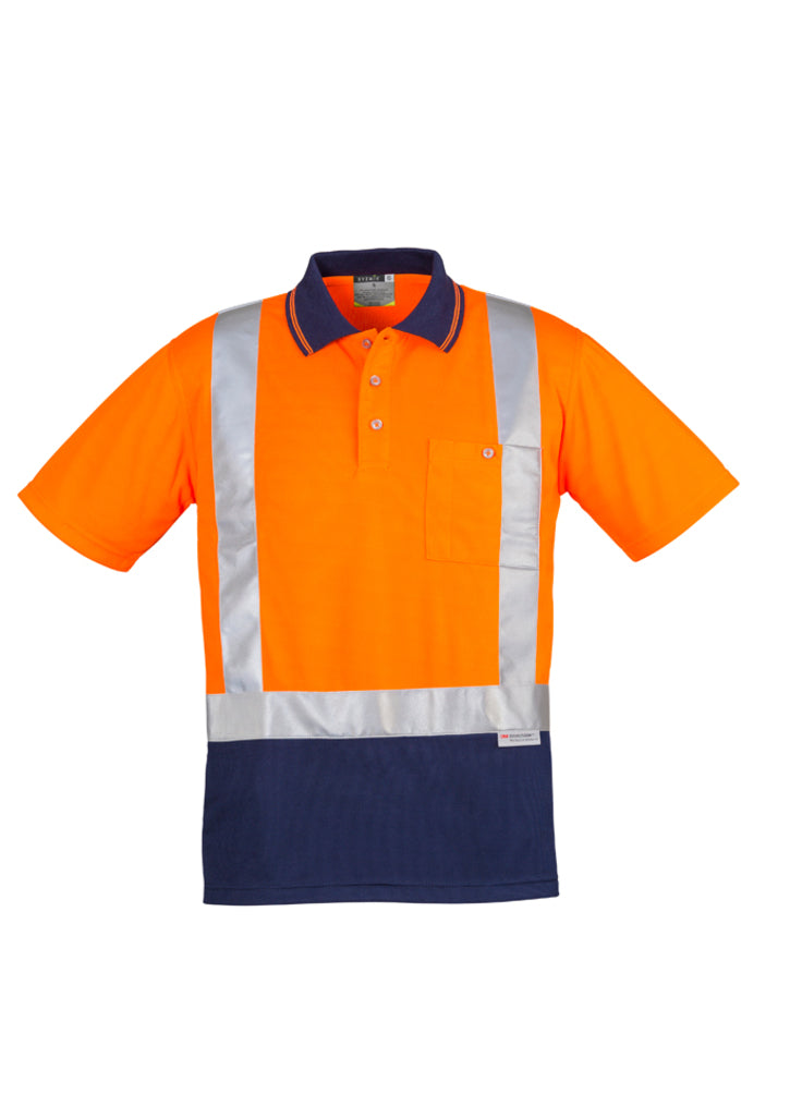 Syzmik Mens Hi Vis Spliced Polo - Short Sleeve Shoulder Taped (ZH233)